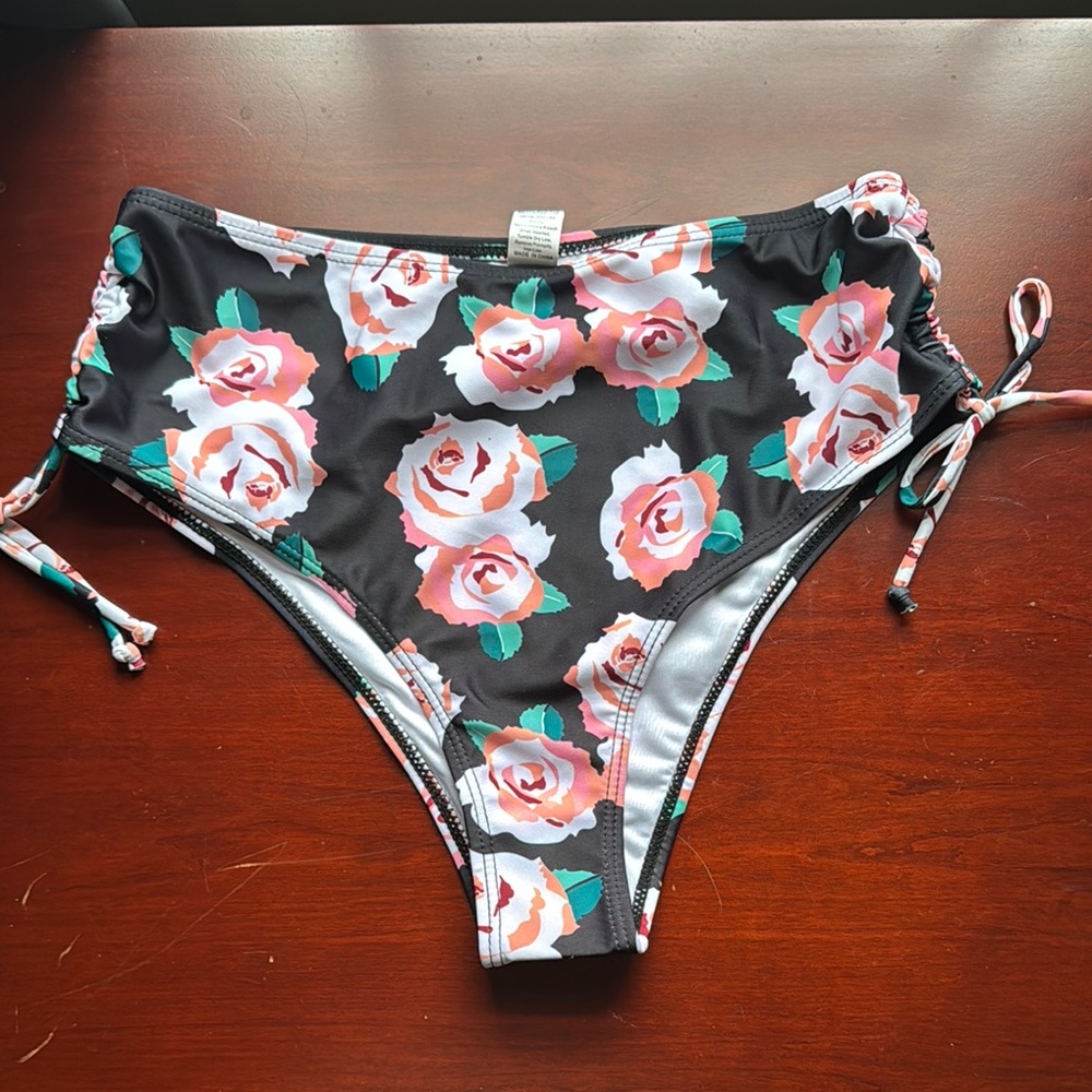 Floral High-Waisted Bikini Bottoms